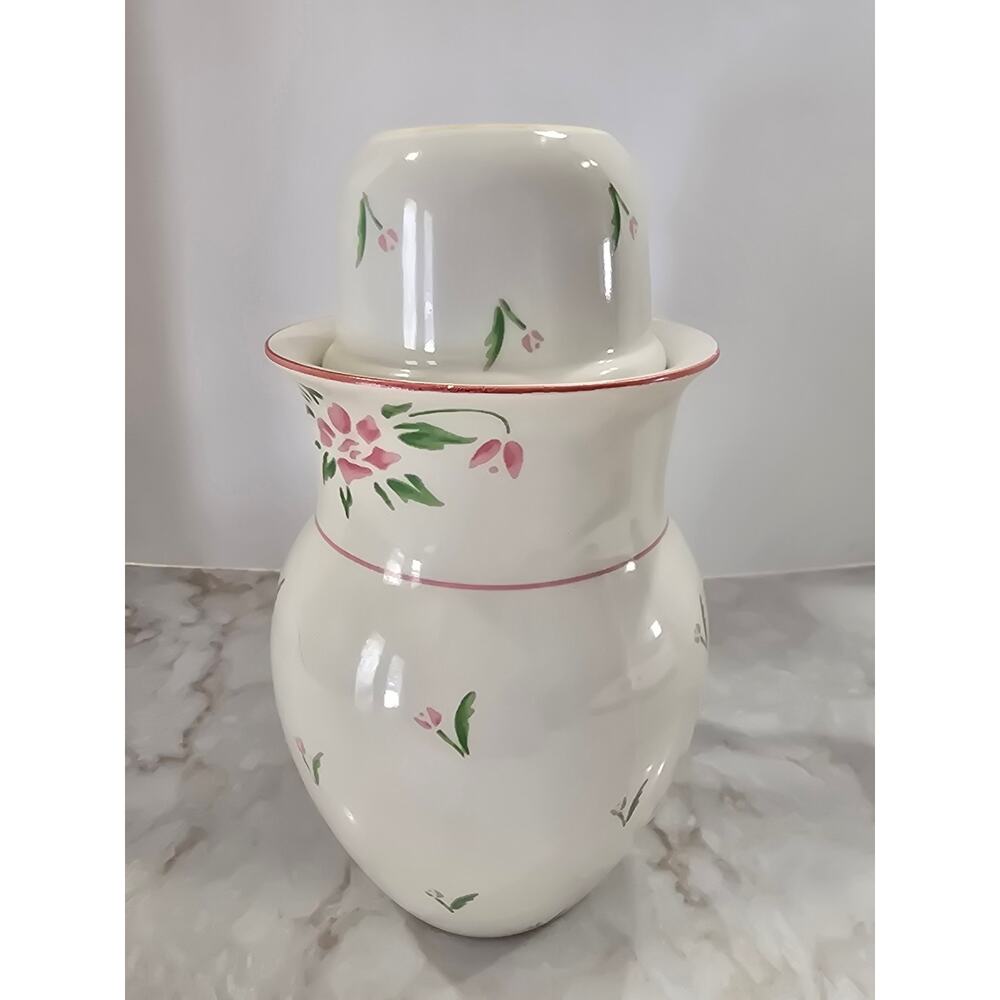 Tumble up Vintage Bedside Water Carafe Floral Cottage Collectible 1985 Teleflora